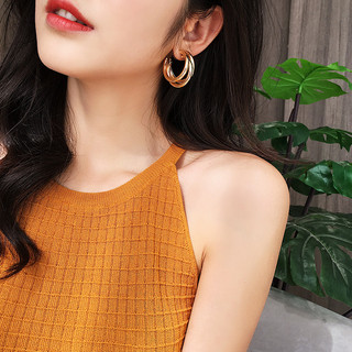 Pháp Retro Hình Chữ C Bông Tai Nhiều Lớp Thời Trang Nữ Trang Sức Tinh Tế