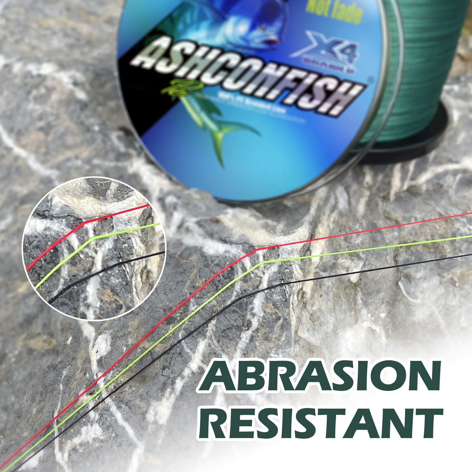 Ashconfish Cuộn Dây Câu Cá Bện 4 Sợi pe 300m Không Phai Màu Không Thấm Nước