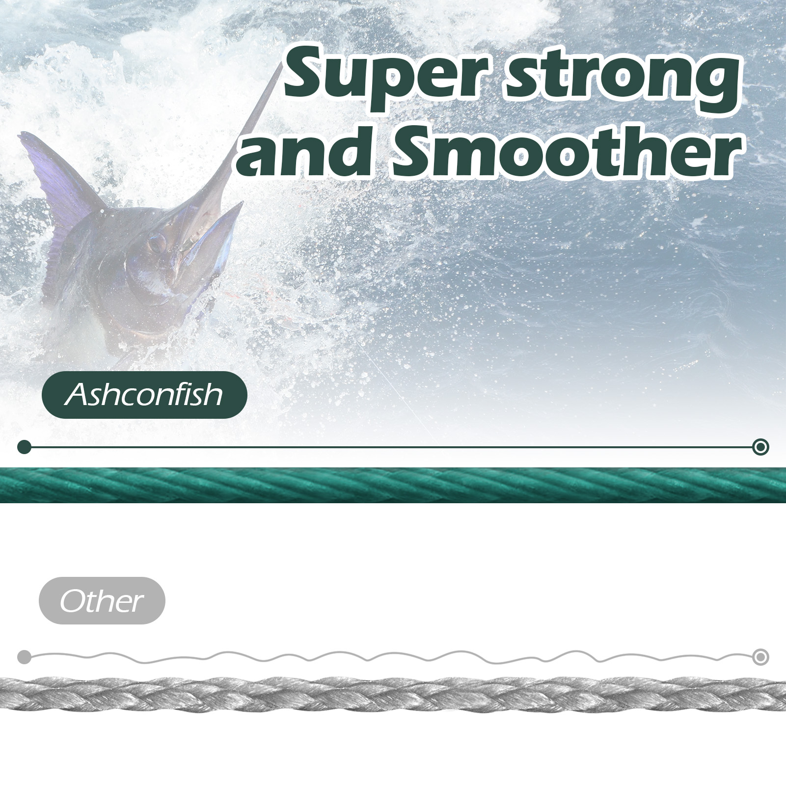 Ashconfish Cuộn Dây Câu Cá Bện 4 Sợi pe 300m Không Phai Màu Không Thấm Nước