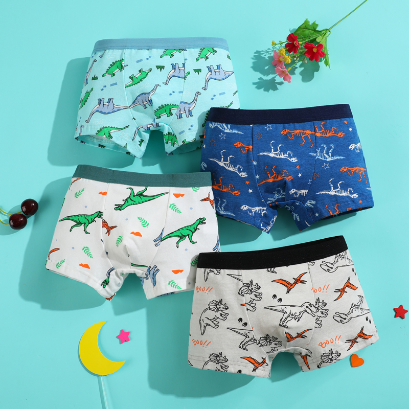 4 Cái / bộ Trẻ Em Bé Trai Quần Lót Boxer Cotton Mềm Quần Lót Bé Thiết Kế Mới Thiếu Niên Bé Trai Quần Lót