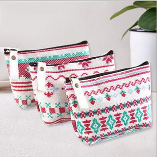 Sinh viên ví đựng tiền xu nhỏ túi đựng chìa khóa vải dây kéo đồng xu retro cotton và vải lanh ví đựng tiền xu hoạt hình zip tai nghe chìa khóa