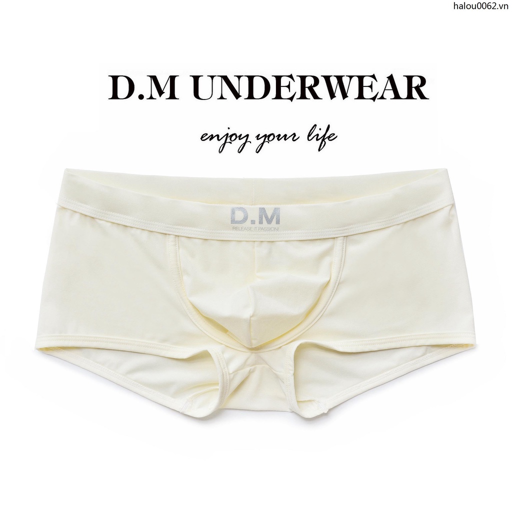 Quần Lót Boxer Nylon Lưng Thấp Màu Trắng Đen Thoáng Khí Gợi Cảm Cho Nam