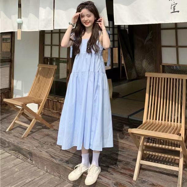 Đầm Trắng Không Tay Thắt Nơ Mùa Hè Mới Dành Cho Nữ