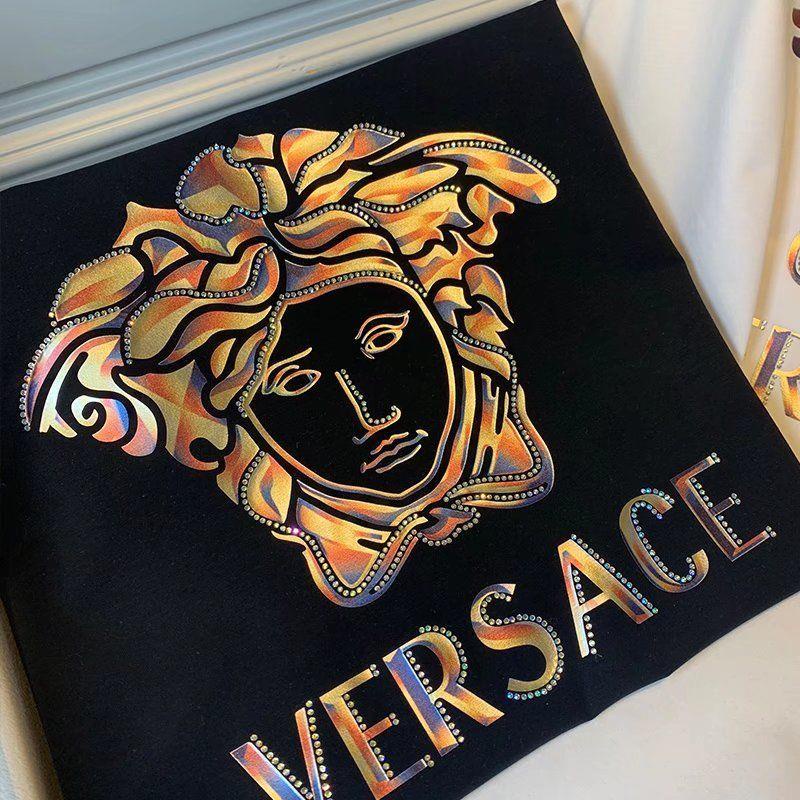 Áo Thun Tay Ngắn Chất Liệu 100% cotton In Hoạ Tiết Versace Thời Trang Mùa Hè 2022 Cho Nam Giới