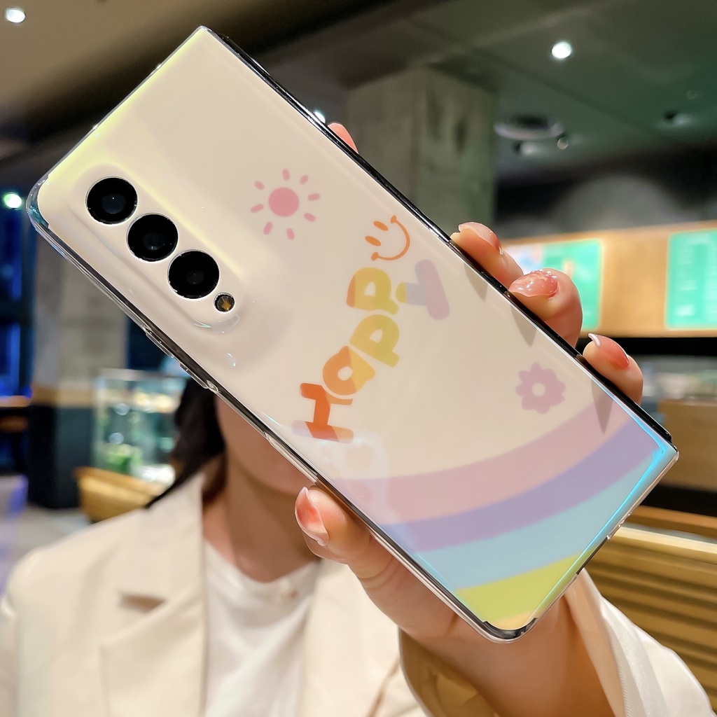 Ốp Điện Thoại Dẻo Mỏng In Họa Tiết Cầu Vồng Cho Samsung Galaxy Z FOLD 4 3 FOLD3 FOLD4