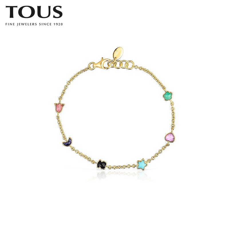 Tous Vòng Tay Đính Đá Quý Nhân Tạo Hình Gấu Đào Sang Trọng Thiết Kế Độc Đáo Cho Nữ