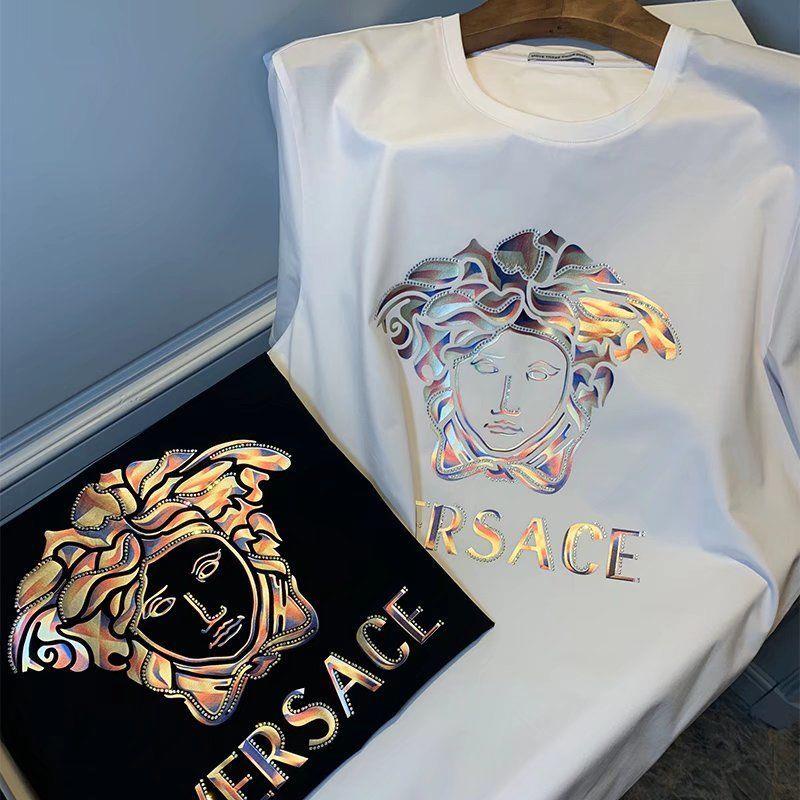 Áo Thun Tay Ngắn Chất Liệu 100% cotton In Hoạ Tiết Versace Thời Trang Mùa Hè 2022 Cho Nam Giới