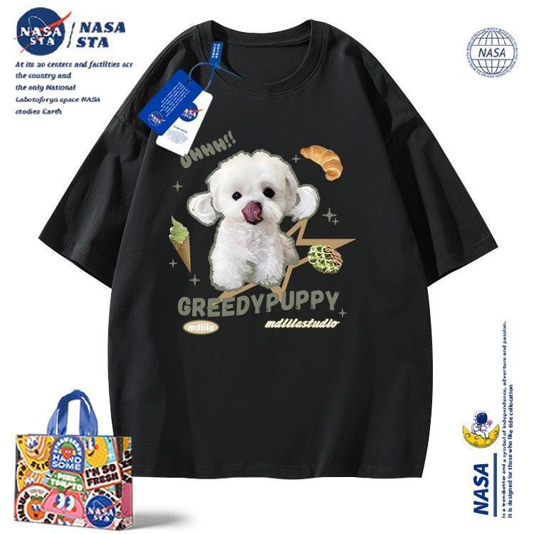 Áo Thun Nữ Ngắn Tay In Hình Mèo Nasa Thời Trang