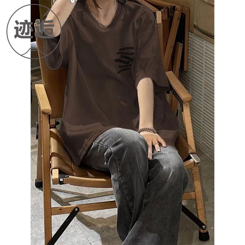 Áo Thun 100% Cotton Tay Ngắn In Họa Tiết Phong Cách Hàn Quốc Dành Cho Nữ