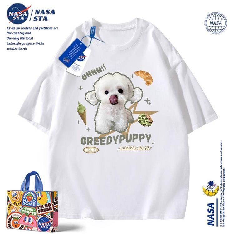 Áo Thun Nữ Ngắn Tay In Hình Mèo Nasa Thời Trang