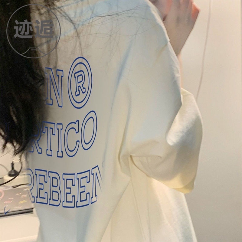 Áo Thun 100 Cotton Tay Ngắn Dáng Rộng In Chữ Phong Cách Retro Mỹ Thời Trang Mùa Hè Cho Cặp Đôi