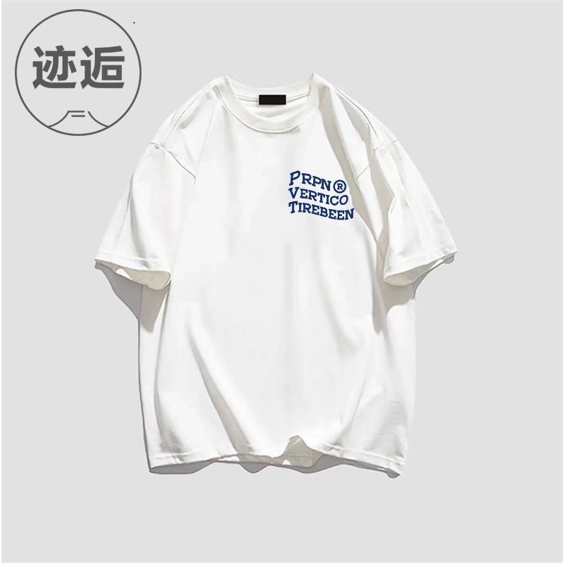 Áo Thun 100 Cotton Tay Ngắn Dáng Rộng In Chữ Phong Cách Retro Mỹ Thời Trang Mùa Hè Cho Cặp Đôi