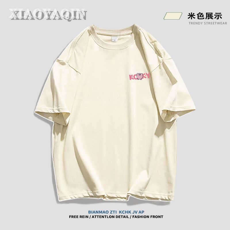 Áo Thun 100% Cotton Tay Ngắn Màu Đen Dáng Rộng Phong Cách Nhật Bản Dành Cho Cặp Đôi