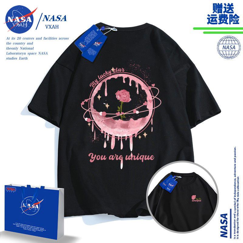 Áo Thun Cotton Tay Ngắn In Hình Hành Tinh Nasa Thời Trang Đường Phố Cho Nam Và Nữ