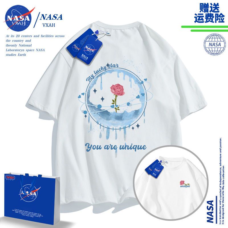 Áo Thun Cotton Tay Ngắn In Hình Hành Tinh Nasa Thời Trang Đường Phố Cho Nam Và Nữ