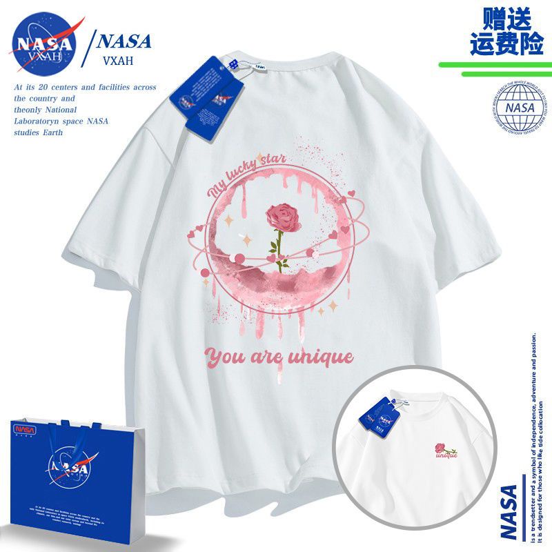 Áo Thun Cotton Tay Ngắn In Hình Hành Tinh Nasa Thời Trang Đường Phố Cho Nam Và Nữ