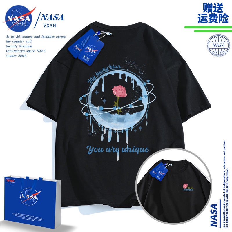 Áo Thun Cotton Tay Ngắn In Hình Hành Tinh Nasa Thời Trang Đường Phố Cho Nam Và Nữ