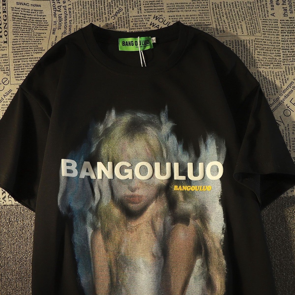 Áo Thun Tay Ngắn Dáng Rộng In Hình Chân Dung Phong Cách Âu Mỹ Thời Trang Mùa Hè Cho Nam Và Nữ