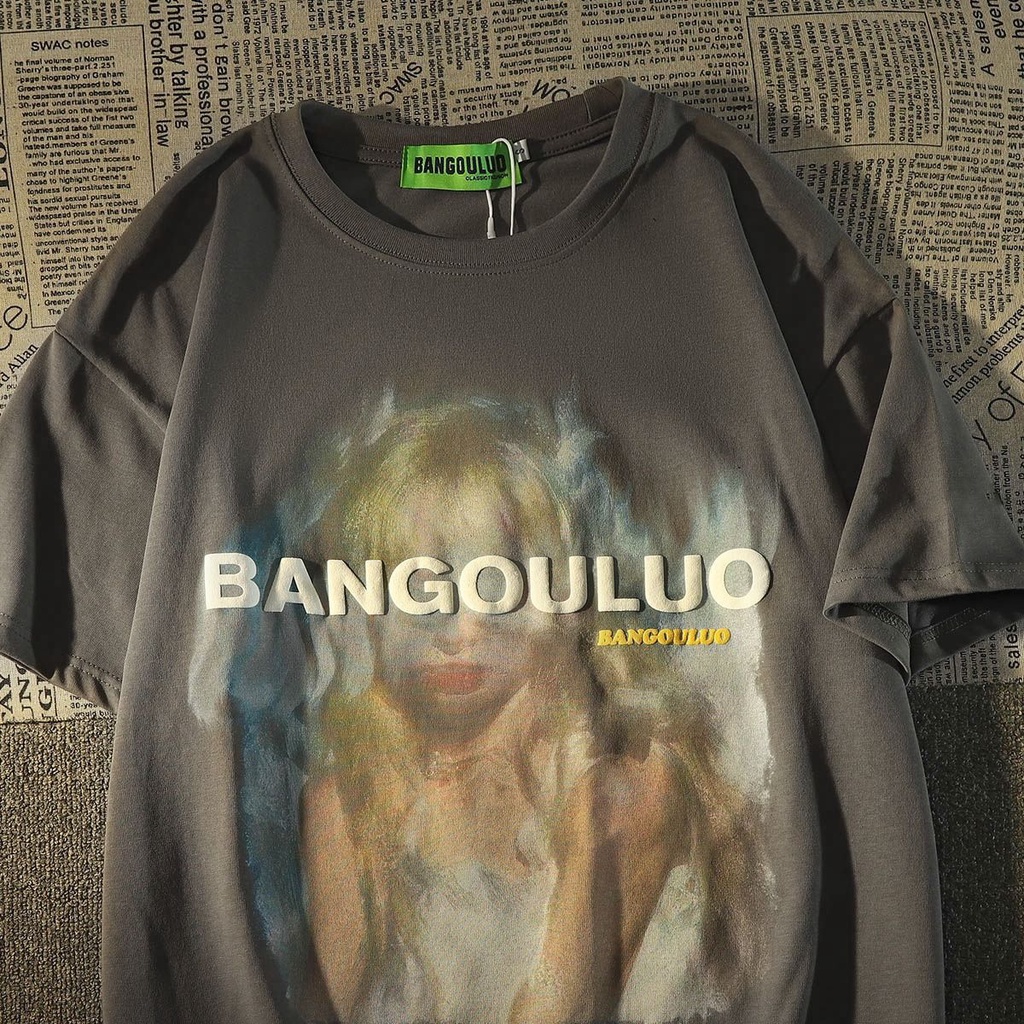 Áo Thun Tay Ngắn Dáng Rộng In Hình Chân Dung Phong Cách Âu Mỹ Thời Trang Mùa Hè Cho Nam Và Nữ