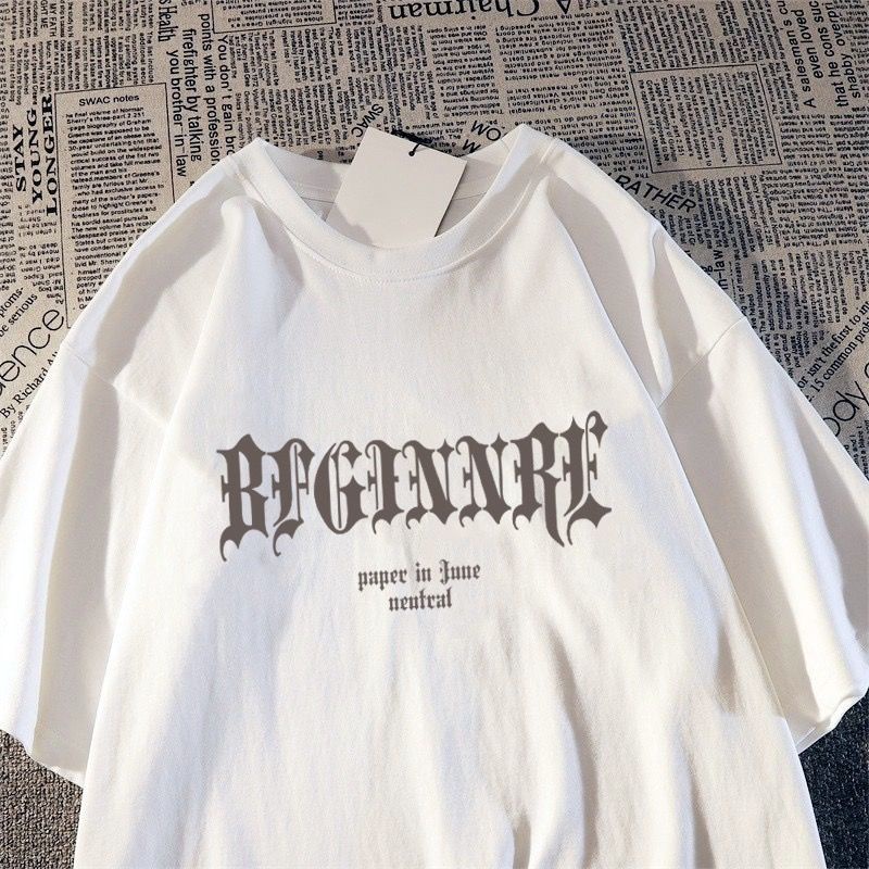 Áo Thun 100% Cotton Tay Ngắn Dáng Rộng In Họa Tiết Hoạt Hình Phong Cách Đường Phố Cho Nam Và Nữ