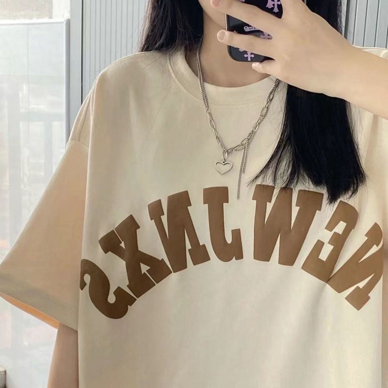 Áo Thun Nữ Ngắn Tay In Chữ Phong Cách Hip Hop