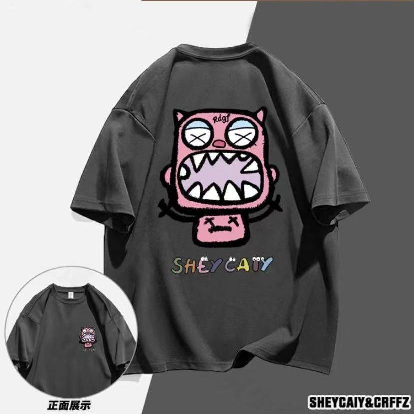 Áo Thun 100% Cotton Tay Ngắn Dáng Rộng In Họa Tiết Phong Cách Hàn Quốc Thời Trang Mùa Hè Cho Nữ