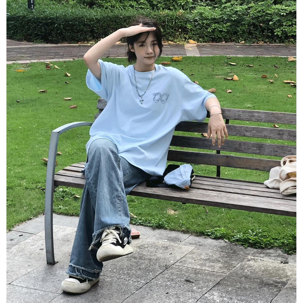 Áo Thun Tay Ngắn 100% Cotton In Chữ Thời Trang Dành Cho Nữ