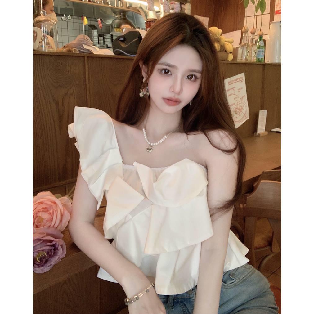 Áo Ống Nhún Bèo Lệch Vai Phong Cách Mới Mùa Hè Cho Nữ