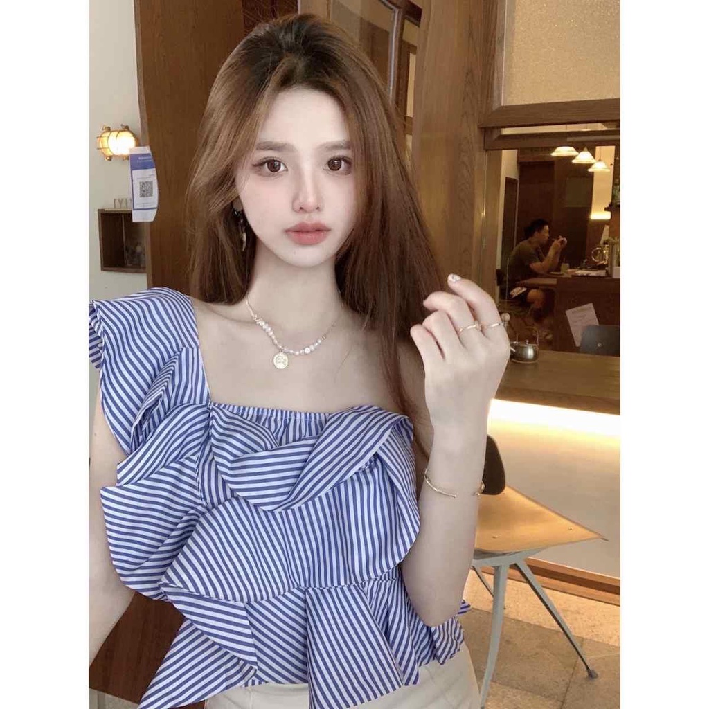 Áo Ống Nhún Bèo Lệch Vai Phong Cách Mới Mùa Hè Cho Nữ