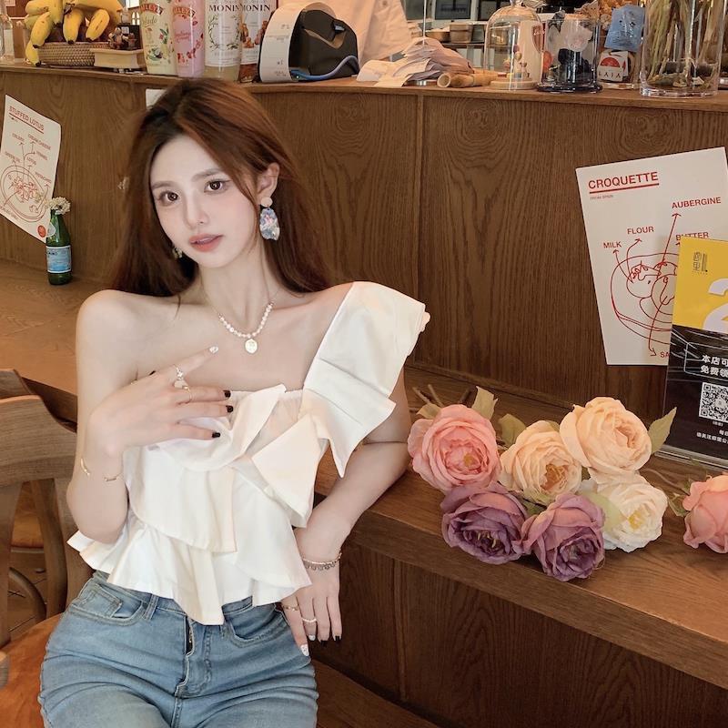 Áo Ống Nhún Bèo Lệch Vai Phong Cách Mới Mùa Hè Cho Nữ