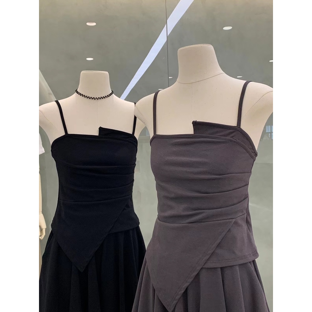 Set Áo Ống Tay Dài Và Áo Khoác Ngoài Phong Cách Hàn Quốc Thiết Kế Không Đồng Đều Thời Trang Mùa Hè Mới