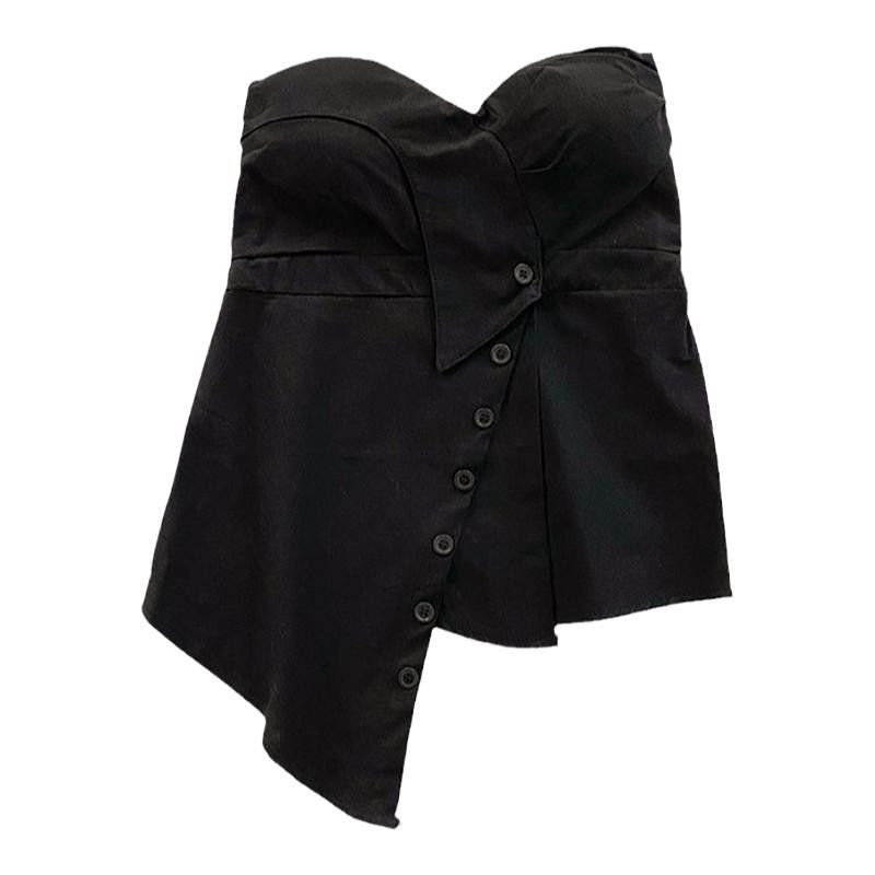 Áo Ống Màu Trắng Thiết Kế Không Đồng Đều Có Đệm Ngực Phong Cách Hàn Quốc Thời Trang Mùa Hè Hàng Mới Dành Cho Bạn Nữ