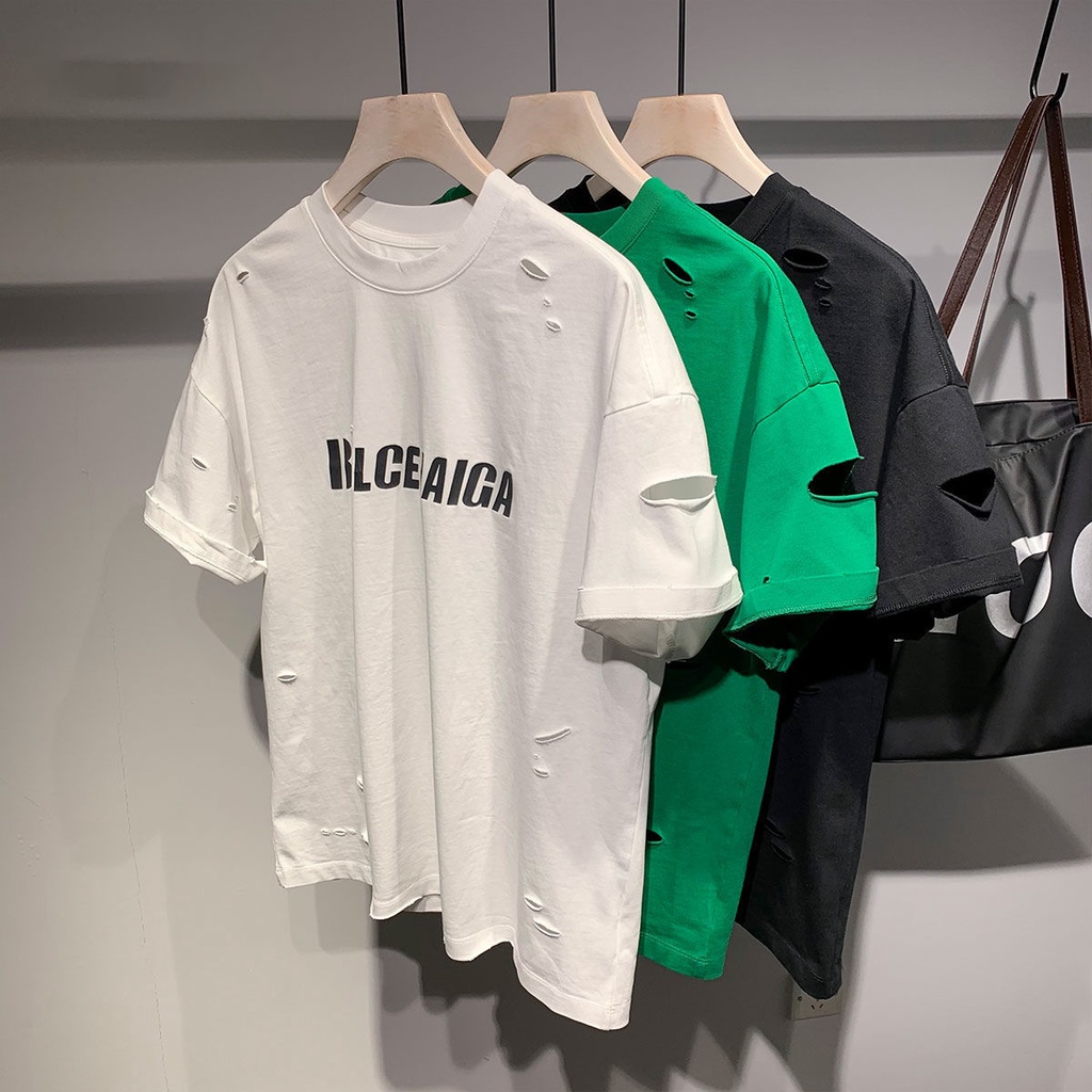 Áo nam Tay Ngắn In Chữ balenciaga Cá Tính