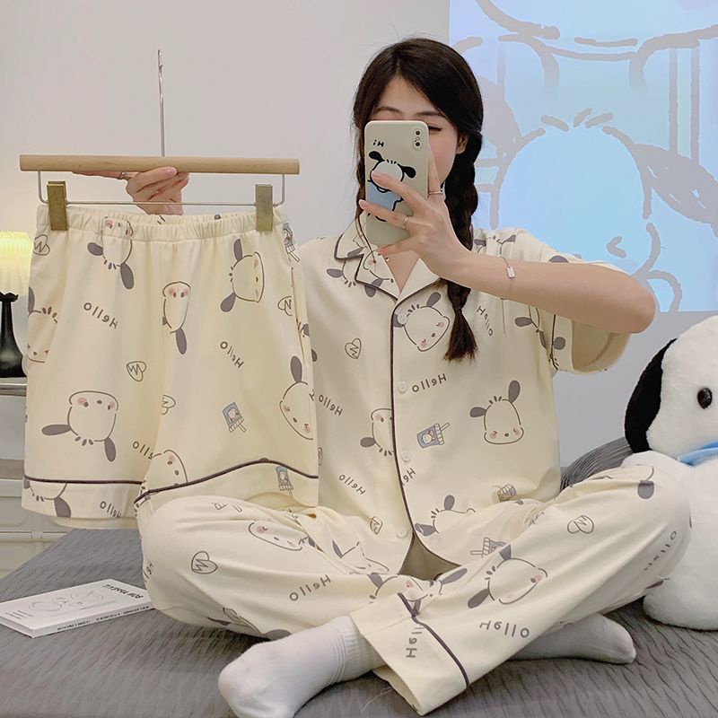 Bộ Đồ Ngủ Ba Món Bằng Vải Cotton Nguyên Chất Phong Cách Mới Mẻ Cho Cún Pacha Mặc Ở Nhà Ngoài Trời