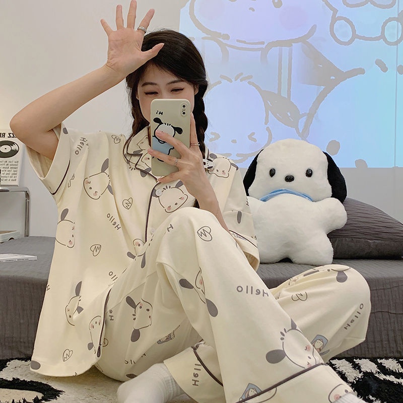 Bộ Đồ Ngủ Ba Món Bằng Vải Cotton Nguyên Chất Phong Cách Mới Mẻ Cho Cún Pacha Mặc Ở Nhà Ngoài Trời