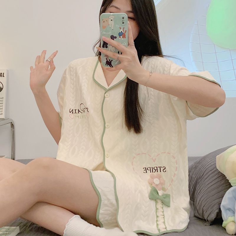 Bộ Đồ Ngủ Ngắn Tay Phong Cách Công Chúa Ngọt Ngào Phong Cách Mới Cho Nữ