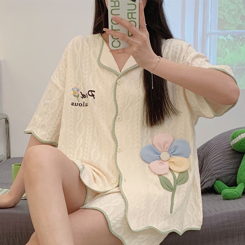 Bộ Đồ Ngủ Ngắn Tay Phong Cách Công Chúa Ngọt Ngào Phong Cách Mới Cho Nữ