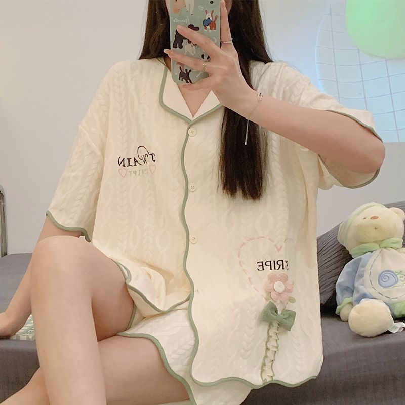 Bộ Đồ Ngủ Ngắn Tay Phong Cách Công Chúa Ngọt Ngào Phong Cách Mới Cho Nữ