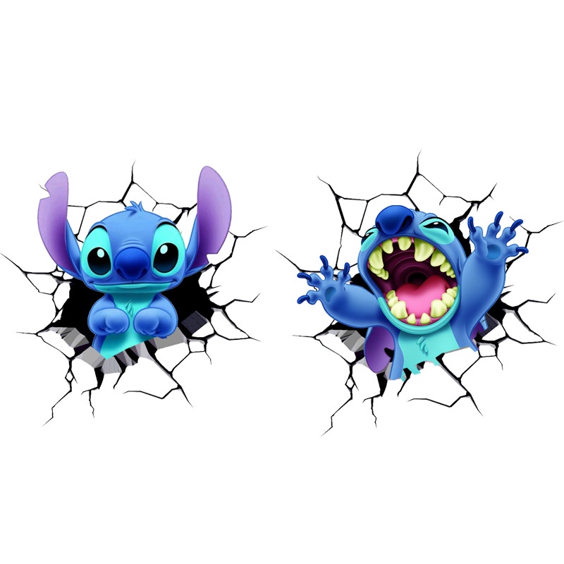 Hl Miếng Dán Trang Trí Xe Hơi Họa Tiết Hoạt Hình Stitch Dễ Thương Chống Thấm Nước