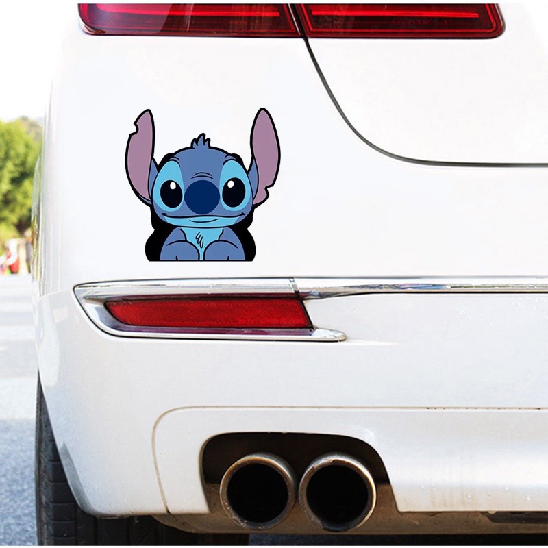 Hl Miếng Dán Trang Trí Xe Máy Họa Tiết Hoạt Hình Stitch Dễ Thương Chống Thấm Nước