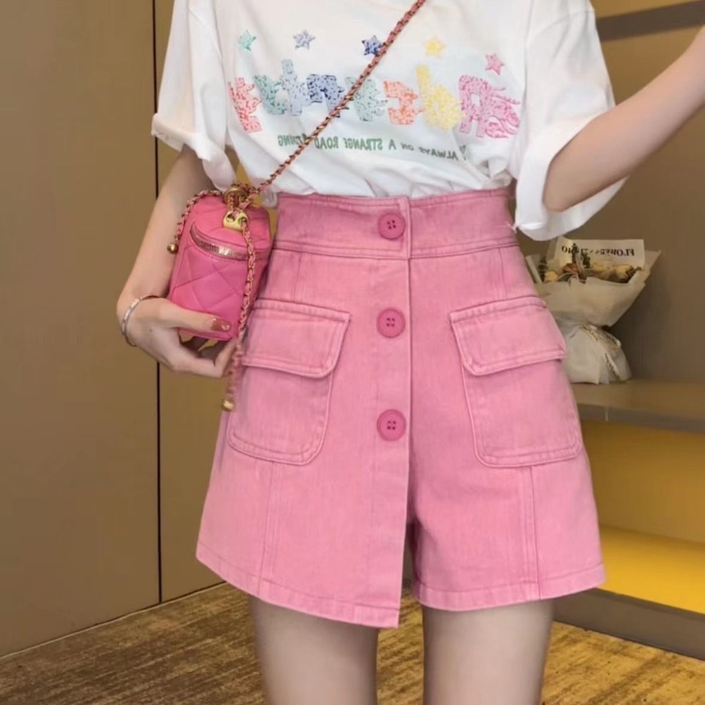 Chân Váy Chữ a Lưng Cao Dáng Ôm Màu Sắc Ngọt Ngào Thời Trang Mùa Hè Cho Nữ