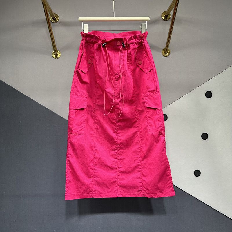 Chân Váy Cotton Lưng Thun Có Túi Lớn Điều Chỉnh Được Phong Cách Mới Mùa Hè Dễ Phối Đồ Cho Nữ