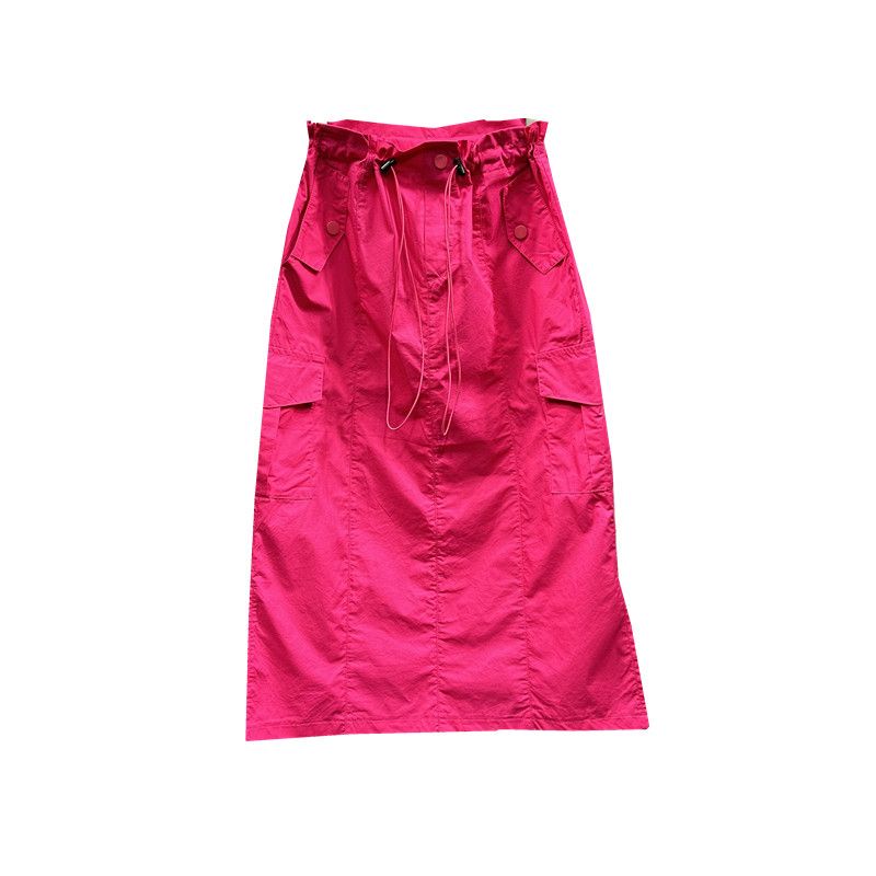 Chân Váy Cotton Lưng Thun Có Túi Lớn Điều Chỉnh Được Phong Cách Mới Mùa Hè Dễ Phối Đồ Cho Nữ