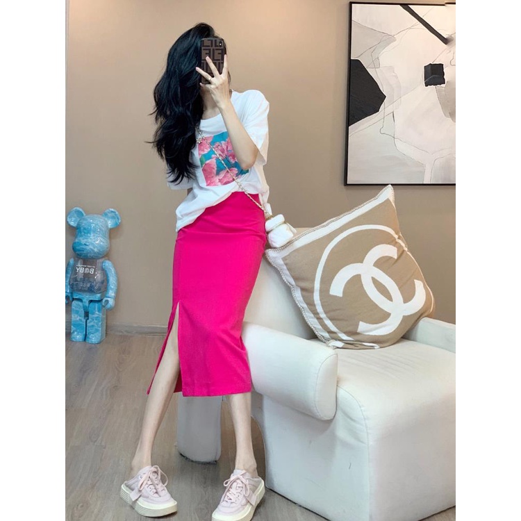 Set Áo Váy Dáng Rộng In Họa Tiết Phong Cách Hàn Quốc Thời Trang Mùa Hè Dành Cho Nữ Plus Size