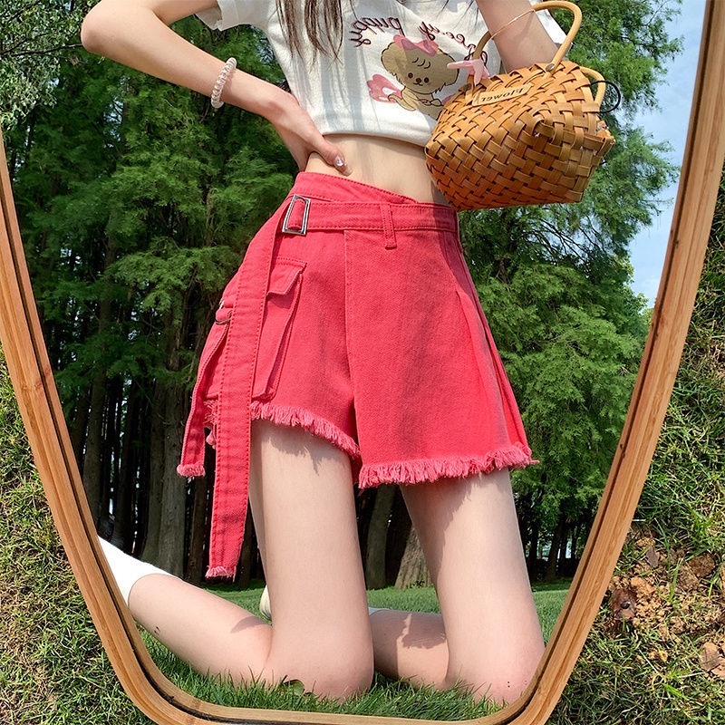 Quần Culottes Denim Ngắn Lưng Cao Dáng Chữ a Thời Trang Mùa Hè Mới Cho Nữ