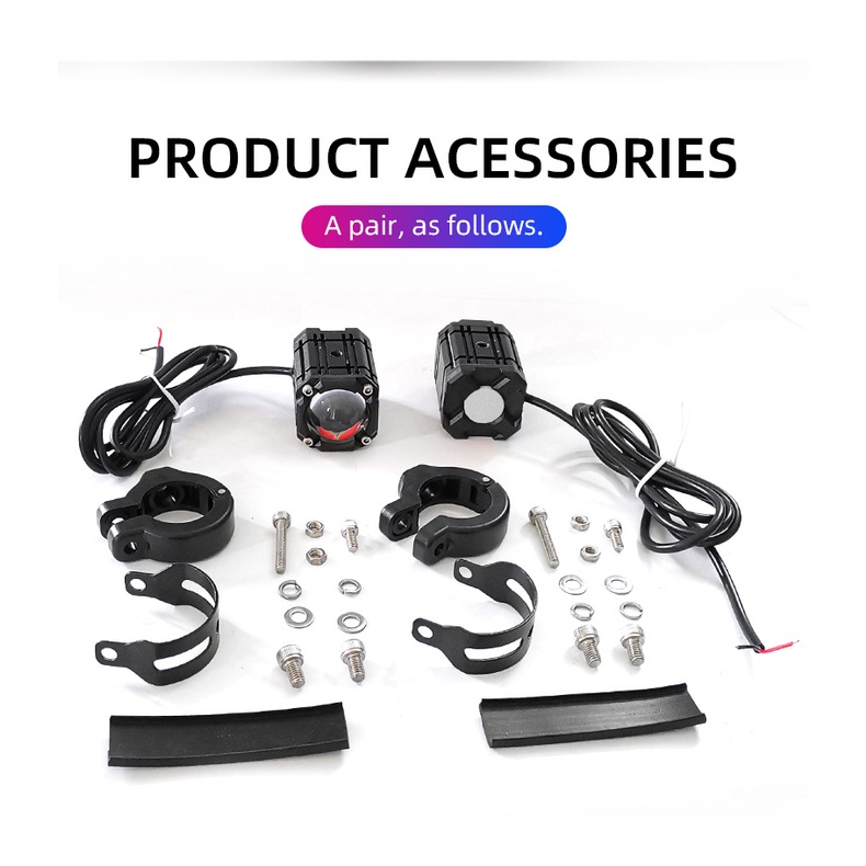 2 cái đèn chiếu sáng xe máy đèn lái xe nhỏ đèn led chạy ban ngày đèn phụ trợ mắt ác mắt quỷ