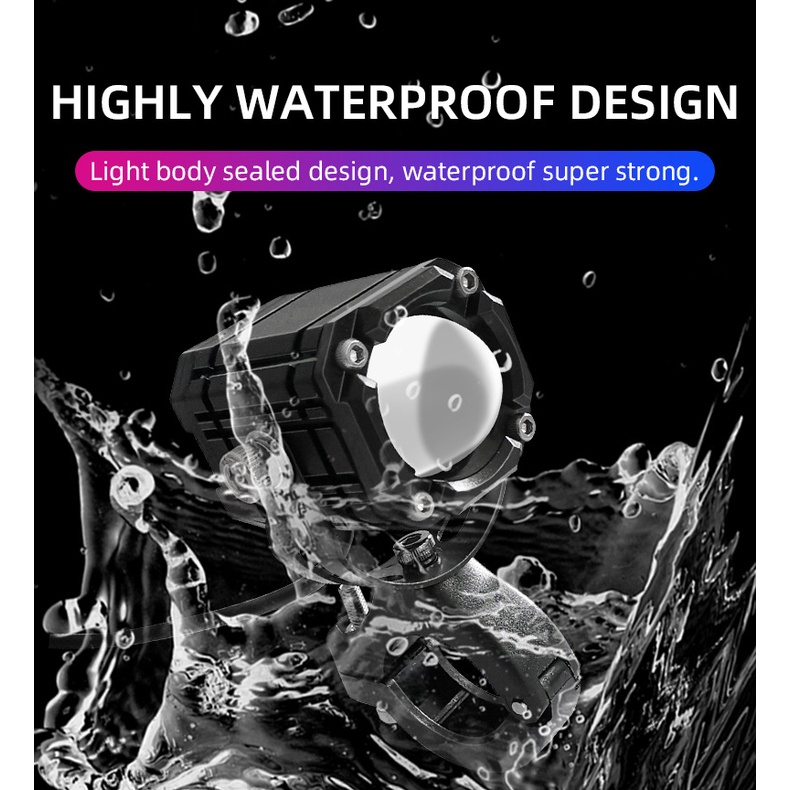 2 cái đèn chiếu sáng xe máy đèn lái xe nhỏ đèn led chạy ban ngày đèn phụ trợ mắt ác mắt quỷ