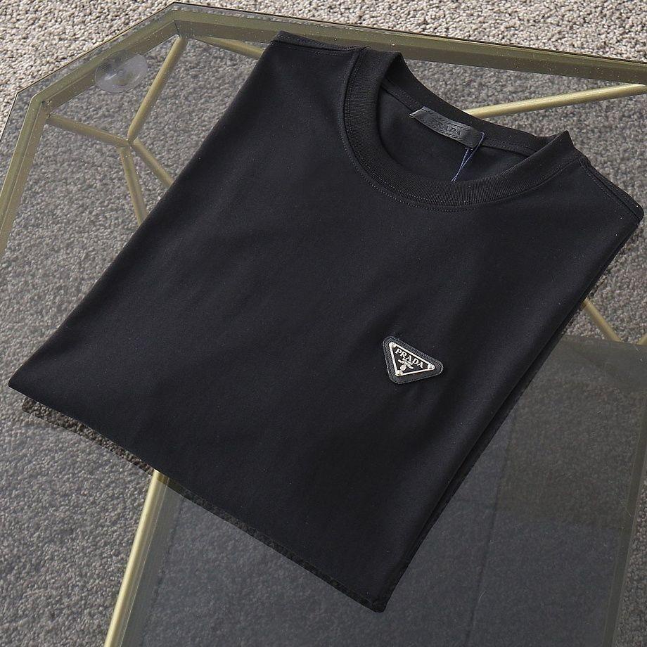 Prada Áo Thun cotton Ngắn Tay Cổ Tròn Màu Trơn Thời Trang Cho Nam