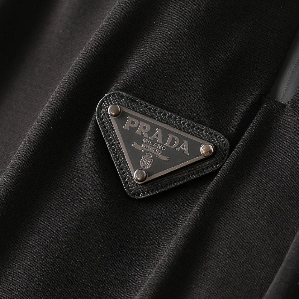 Prada Áo Thun cotton Ngắn Tay Cổ Tròn Màu Trơn Thời Trang Cho Nam