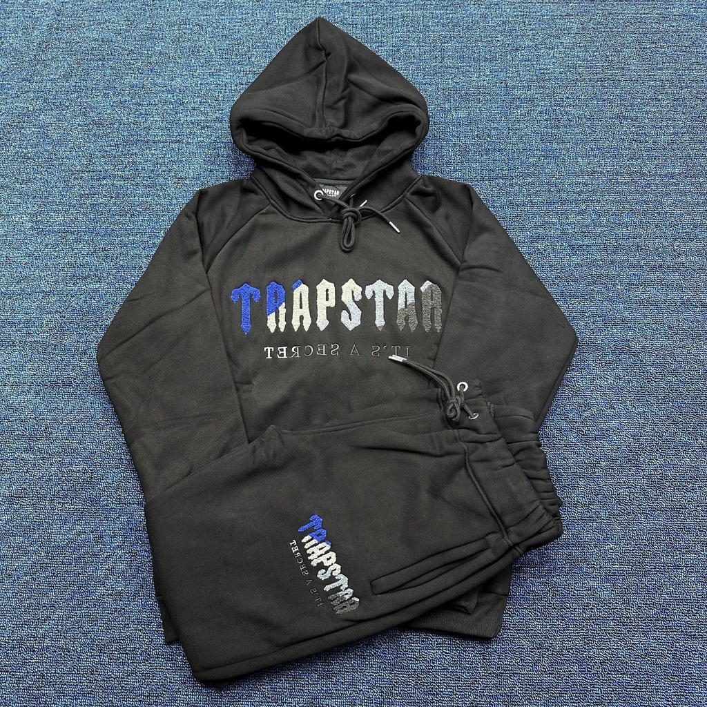 Trapstar Bẫy Áo Hoodie Thêu Chữ Màu gradient Phong Cách Mới